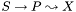 $S\rightarrow P\leadsto X$