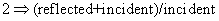 2 arrow right (reflected+incident)/incident